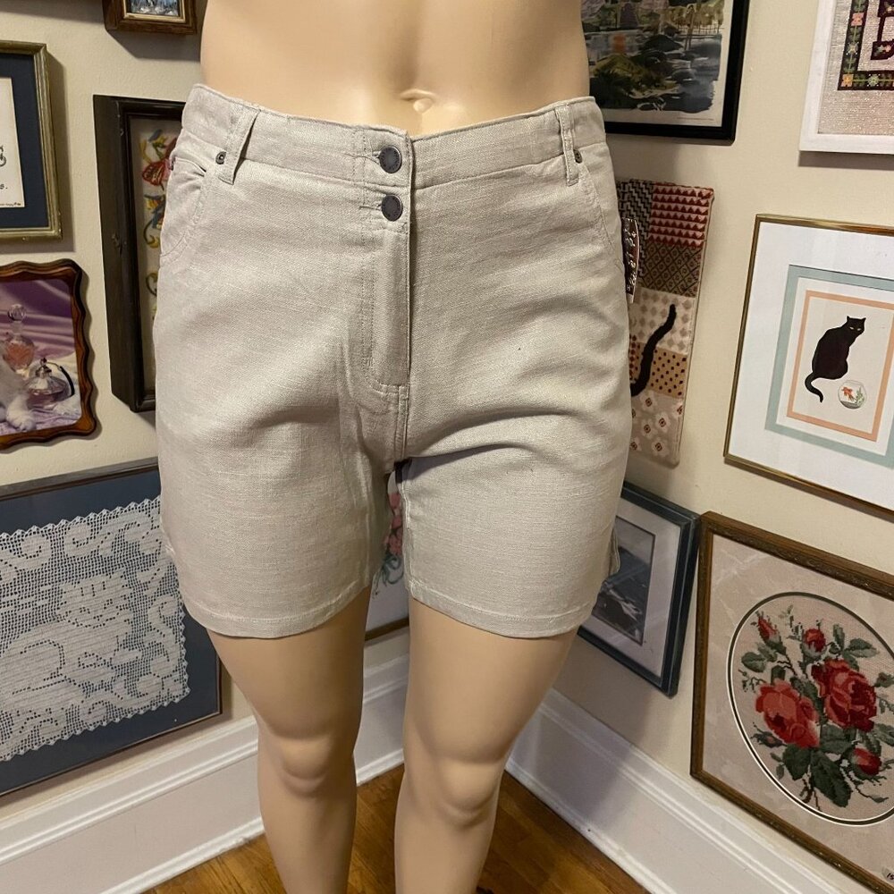 Woolrich Womens Cotton Skylar Shorts Stone Beige Size 14
